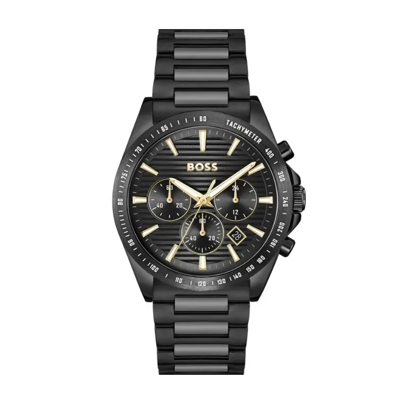 Hugo Boss Strike Chronograph Black Dial Multifunction Men's Watch- 1514291